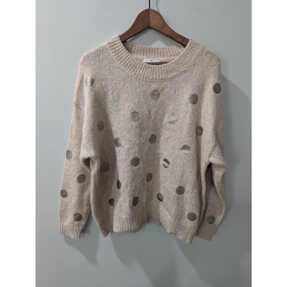 Essentiel Antwerp Light Pink Gold Dot Mohair Blend Sweater - Picture 2 of 6